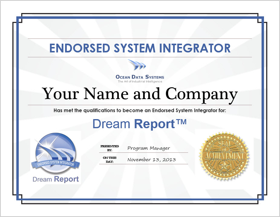 Endorsed System Integrator Certificate